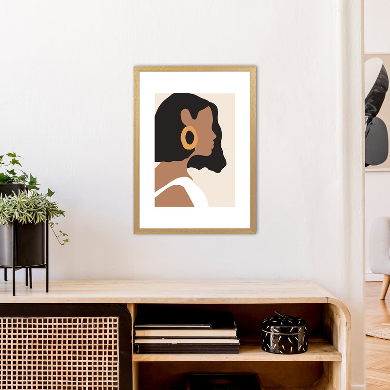 Mica Girl With Earring N6  Art Print by Pixy Paper A2 Print Only