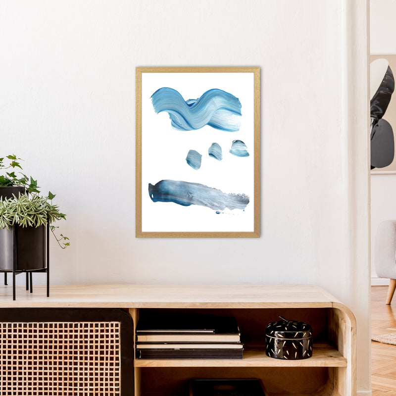 Light Blue Paint Strokes  Art Print by Pixy Paper A2 Print Only