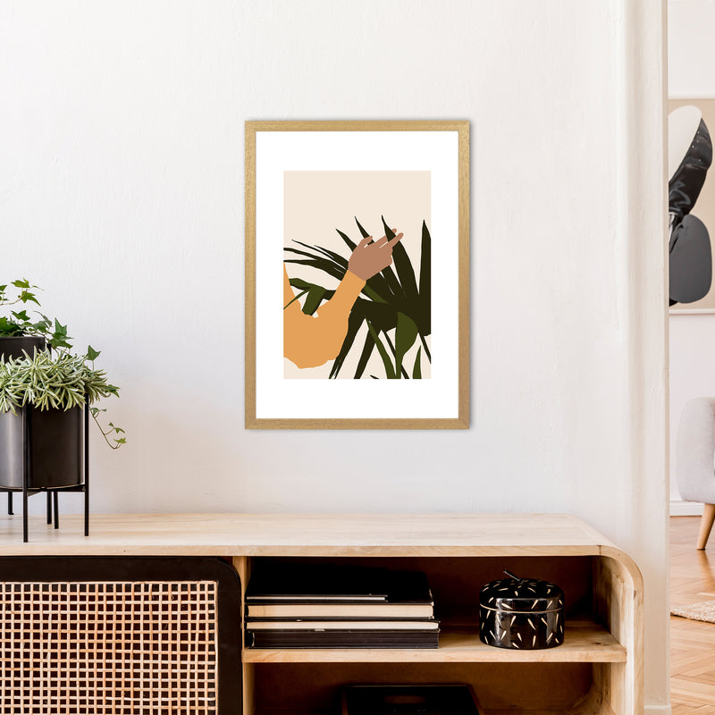 Mica Hand On Plant - N5  Art Print by Pixy Paper A2 Print Only