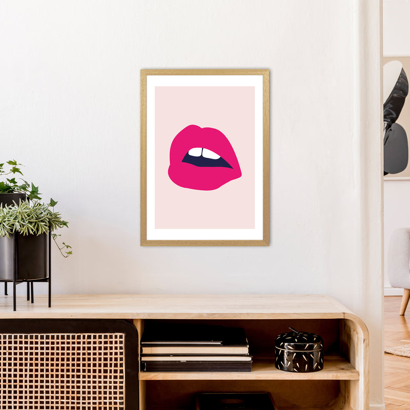 Pink Lips Salmon Back  Art Print by Pixy Paper A2 Print Only