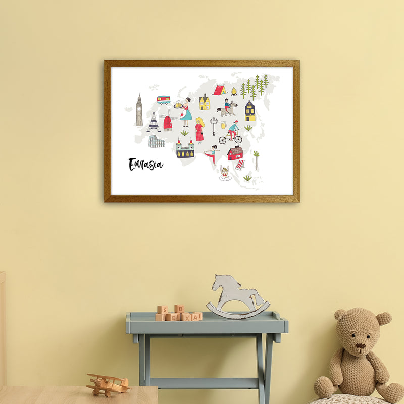 Eurasia Map  Art Print by Pixy Paper A2 Print Only