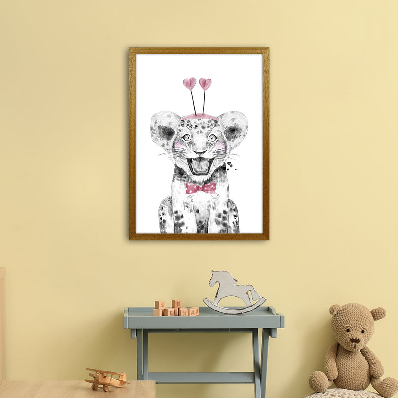 Safari Babies Tiger With Heart Hat  Art Print by Pixy Paper A2 Print Only