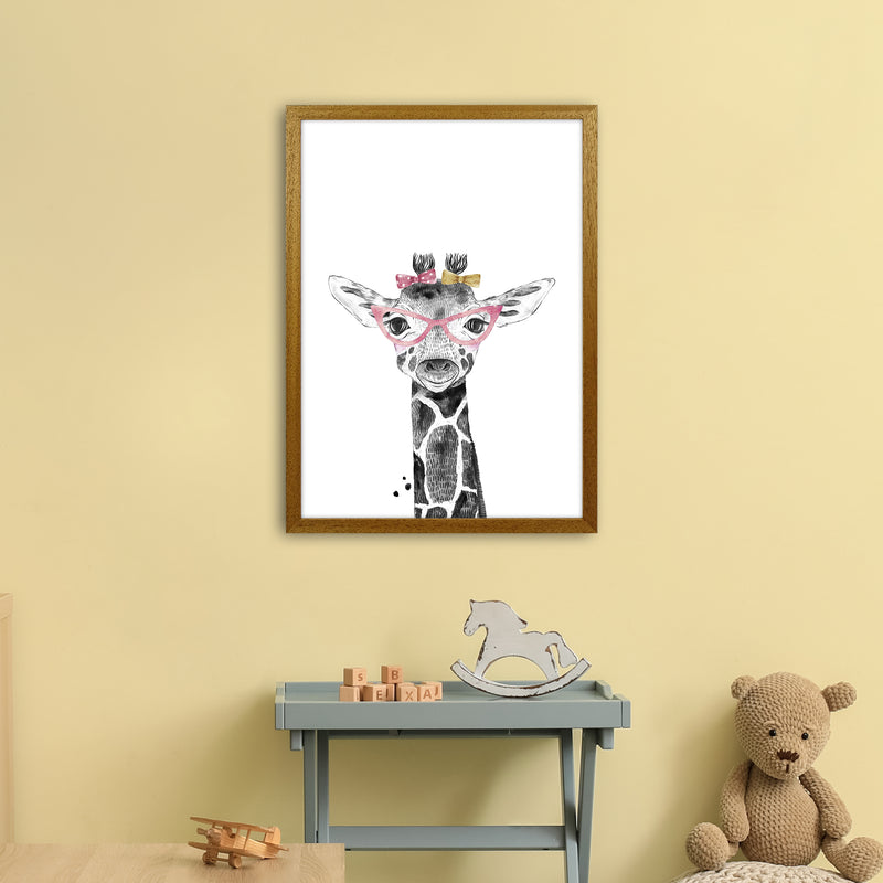 Safari Babies Giraffe With Glasses  Art Print by Pixy Paper A2 Print Only