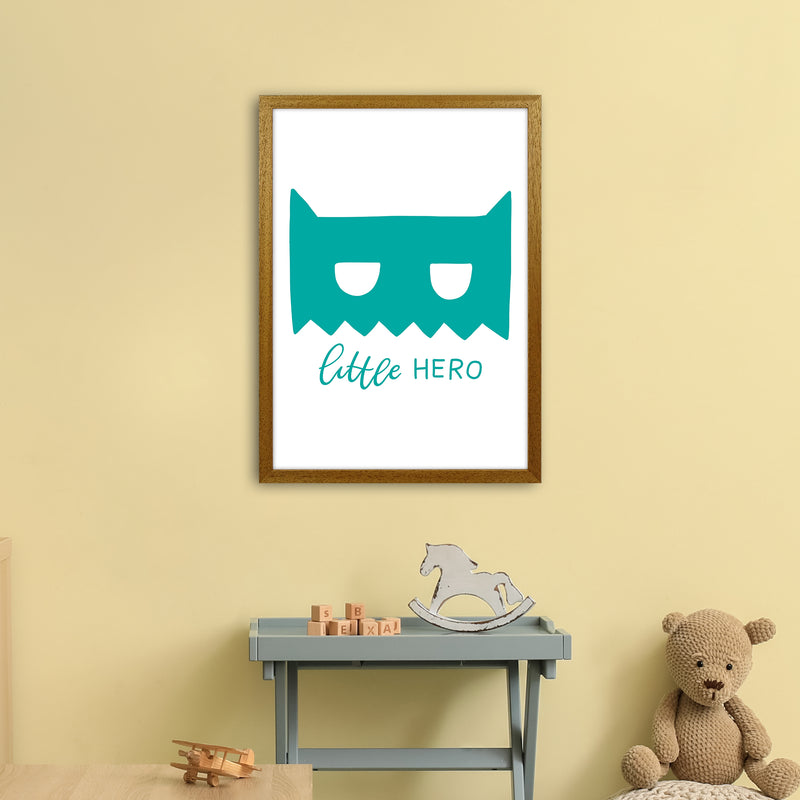 Little Hero Mask Teal Super Scandi  Art Print by Pixy Paper A2 Print Only