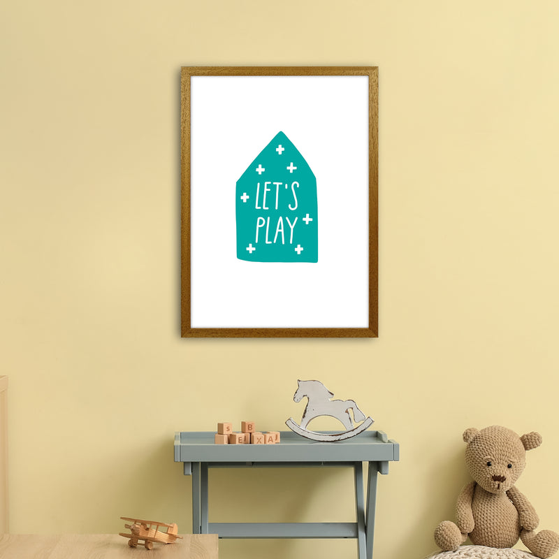 Let'S Play House Teal Super Scandi  Art Print by Pixy Paper A2 Print Only
