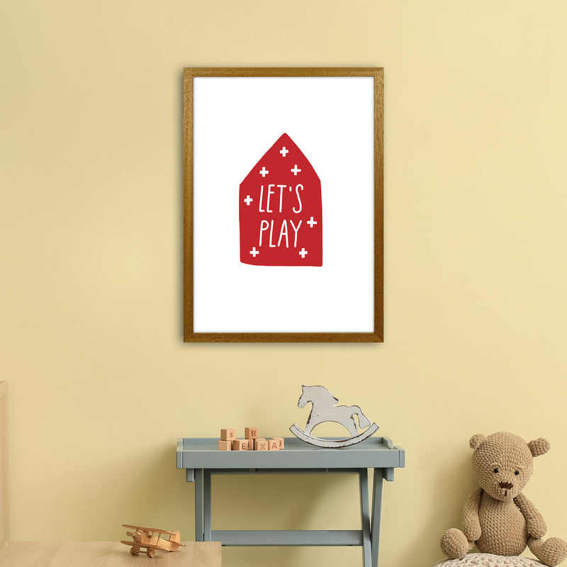 Let'S Play House Red Super Scandi  Art Print by Pixy Paper A2 Print Only