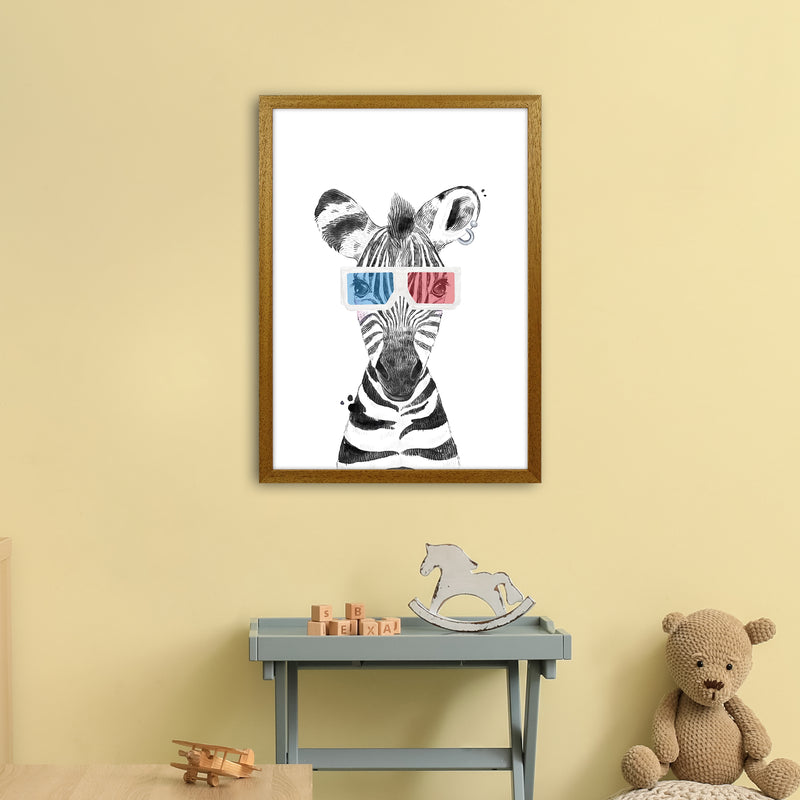 Safari Babies Zebra With Glasses  Art Print by Pixy Paper A2 Print Only