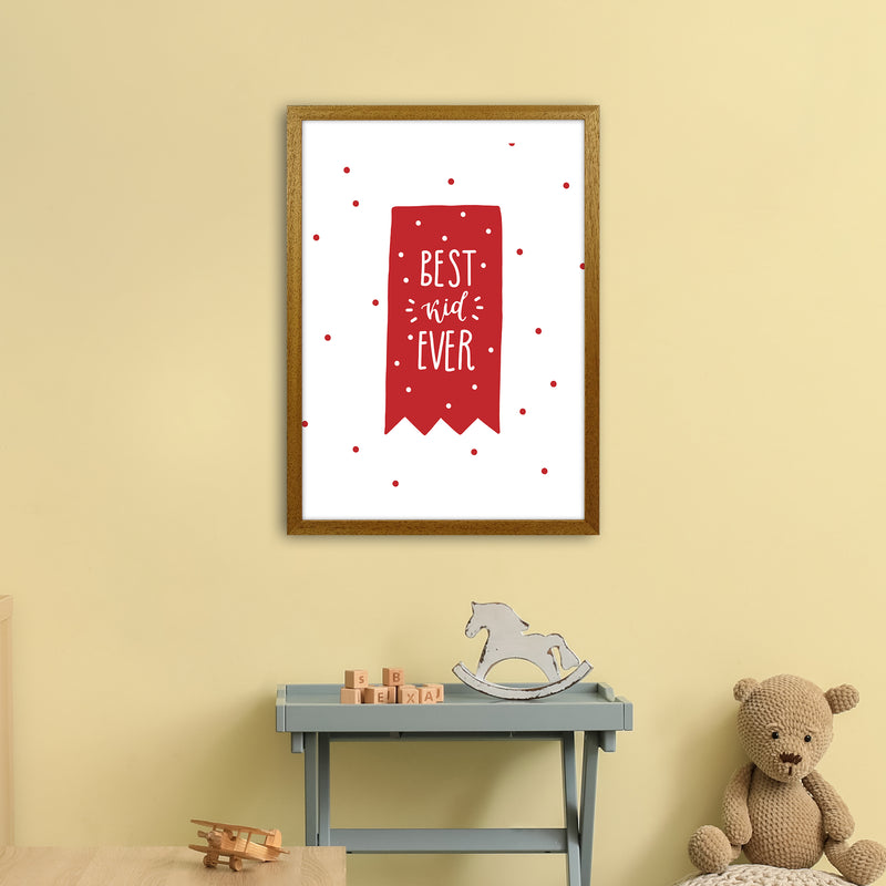 Best Kid Ever Red Super Scandi  Art Print by Pixy Paper A2 Print Only