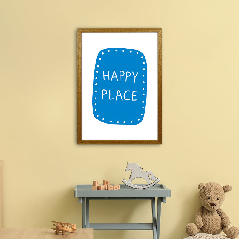 Happy Place Blue Super Scandi  Art Print by Pixy Paper A2 Print Only