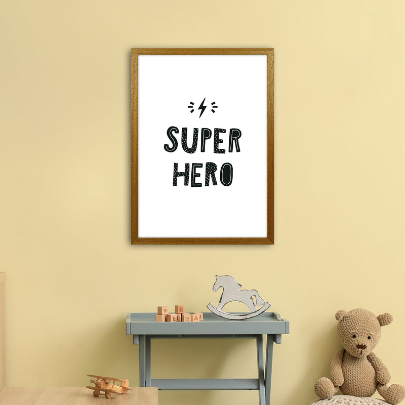 Super Hero Black Super Scandi  Art Print by Pixy Paper A2 Print Only