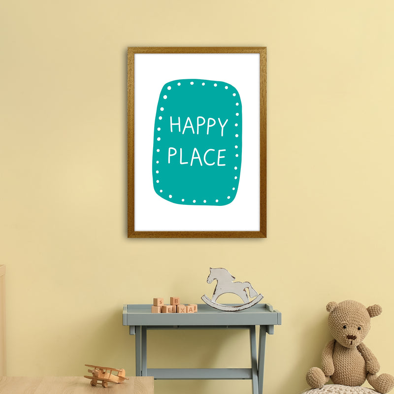 Happy Place Teal Super Scandi  Art Print by Pixy Paper A2 Print Only