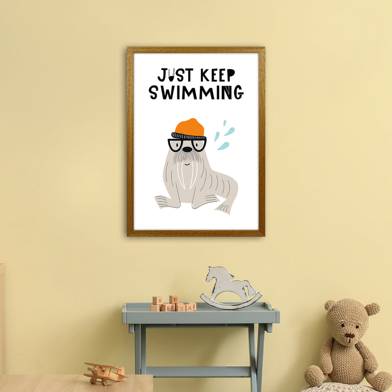 Just Keep Swimming Animal Pop  Art Print by Pixy Paper A2 Print Only