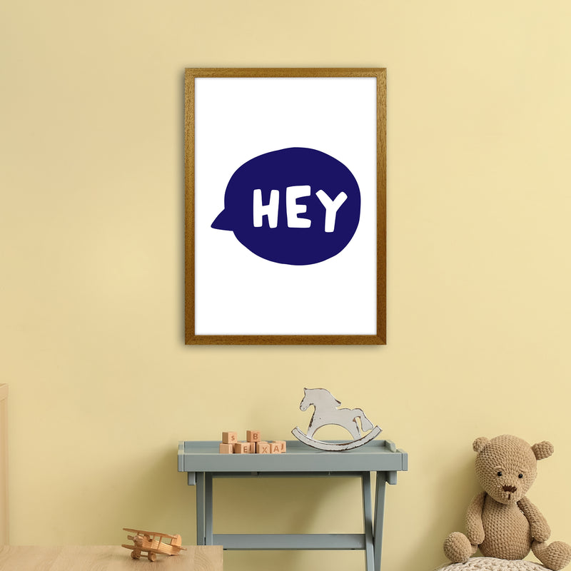 Hey Bubble Navy Super Scandi  Art Print by Pixy Paper A2 Print Only