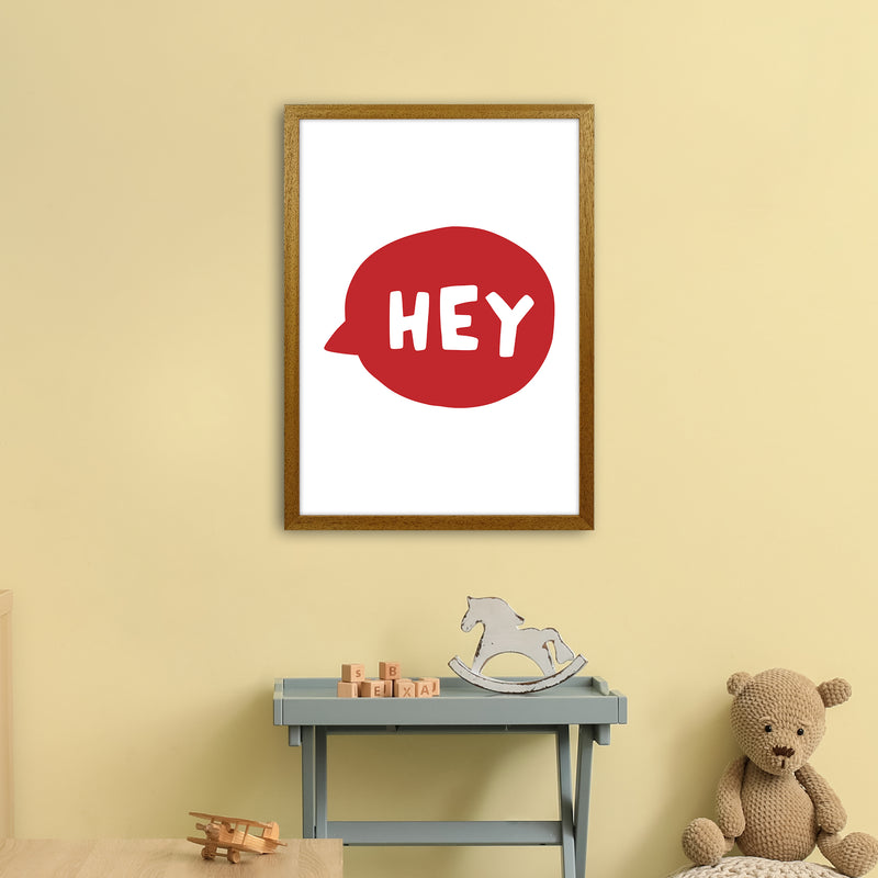 Hey Bubble Red Super Scandi  Art Print by Pixy Paper A2 Print Only
