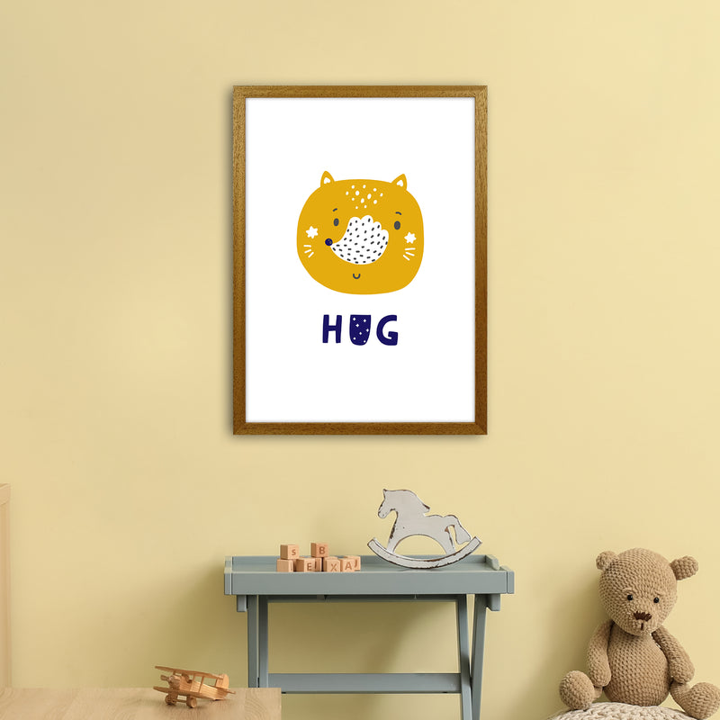 Fox Hug Navy Super Scandi  Art Print by Pixy Paper A2 Print Only