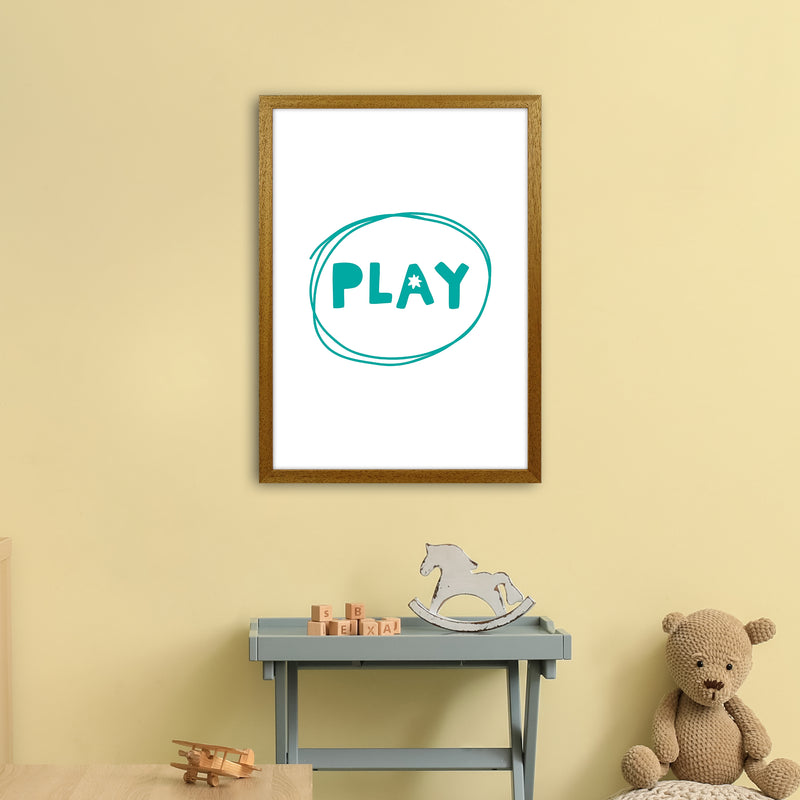 Play Teal Super Scandi  Art Print by Pixy Paper A2 Print Only