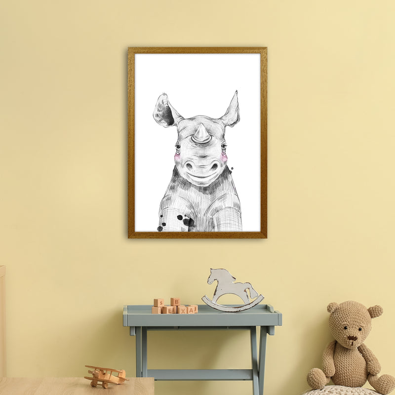 Safari Babies Rhino  Art Print by Pixy Paper A2 Print Only