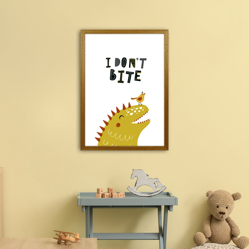 I Don'T Bite Dino  Art Print by Pixy Paper A2 Print Only