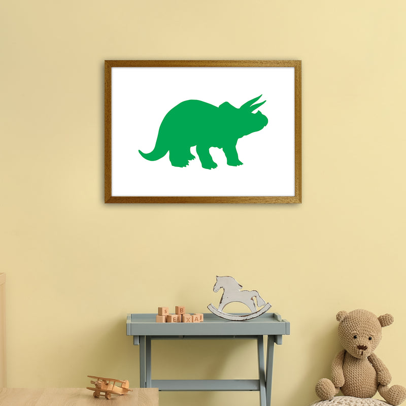 Triceratops Green  Art Print by Pixy Paper A2 Print Only