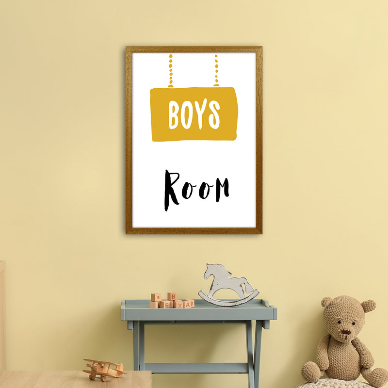 Boys Room Mustard  Art Print by Pixy Paper A2 Print Only