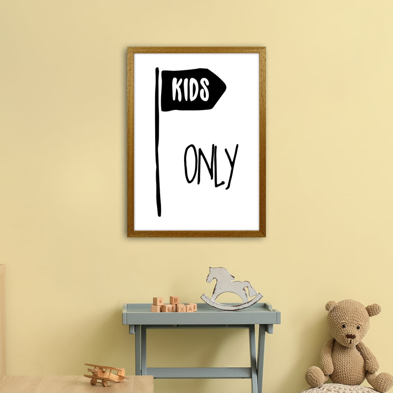 Kids Only Black  Art Print by Pixy Paper A2 Print Only
