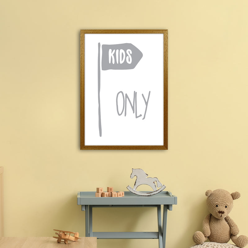 Kids Only Grey  Art Print by Pixy Paper A2 Print Only