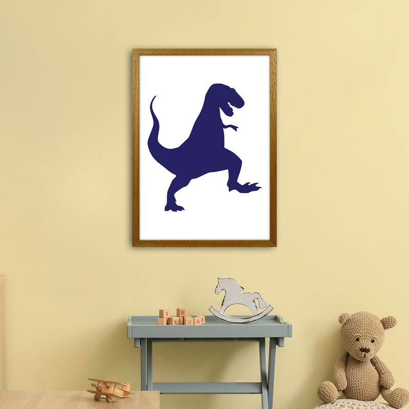 T-Rex Navy  Art Print by Pixy Paper A2 Print Only