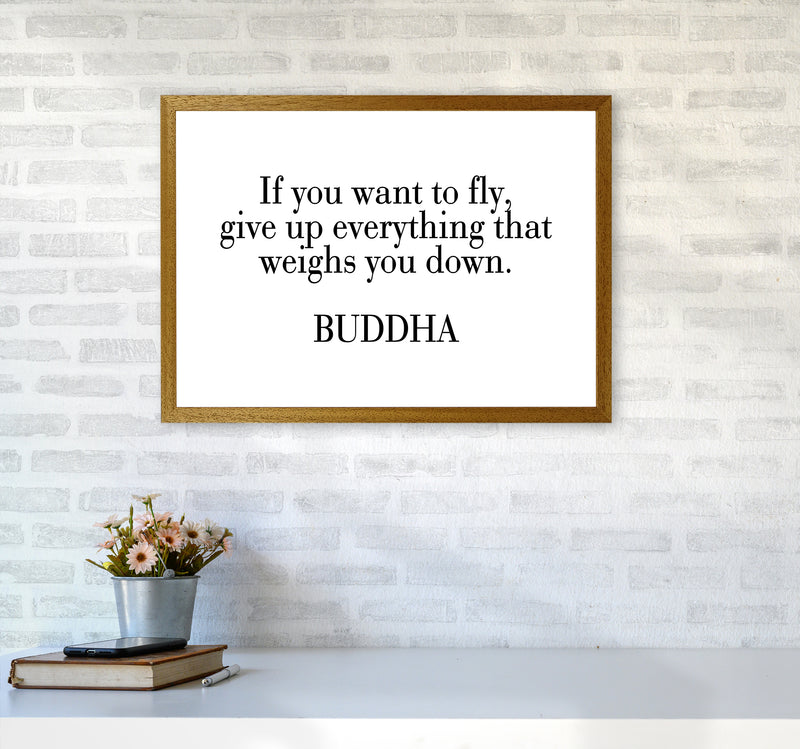 If You Want To Fly - Buddha  Art Print by Pixy Paper A2 Print Only