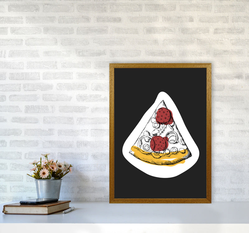 Kitchen Pop Pizza Off Black Art Print by Pixy Paper A2 Print Only
