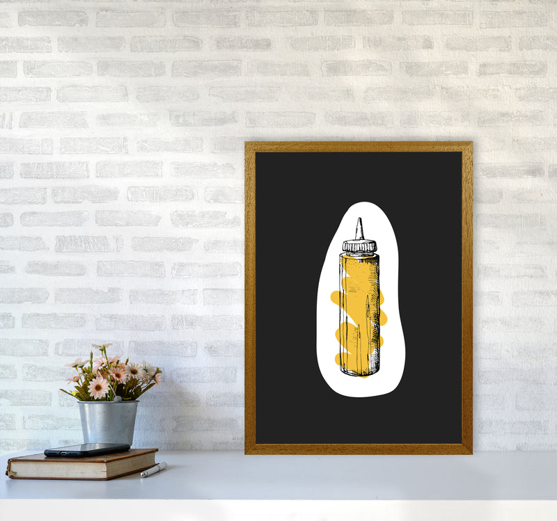Kitchen Pop Mustard Off Black Art Print by Pixy Paper A2 Print Only