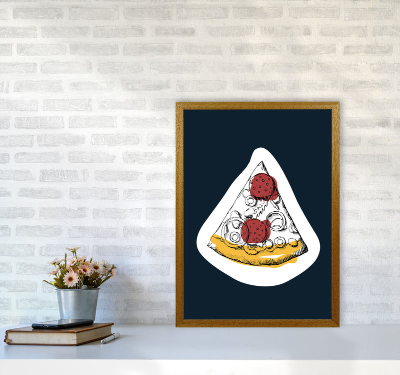 Kitchen Pop Pizza Navy Art Print by Pixy Paper A2 Print Only