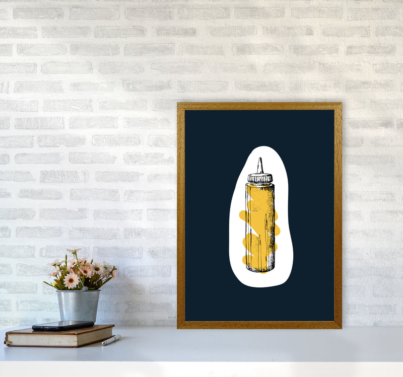 Kitchen Pop Mustard Navy Art Print by Pixy Paper A2 Print Only