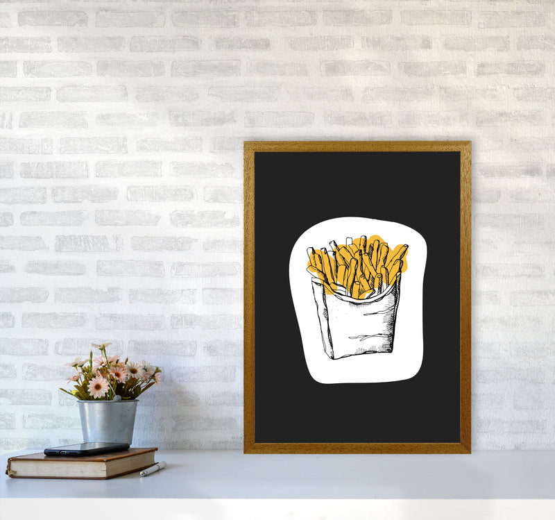 Kitchen Pop Fries Off Black Art Print by Pixy Paper A2 Print Only
