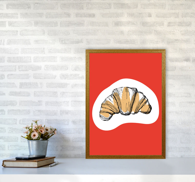 Kitchen Pop Croissant Red Art Print by Pixy Paper A2 Print Only