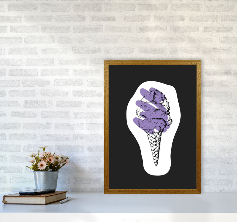 Kitchen Pop Ice Cream Off Black Art Print by Pixy Paper A2 Print Only