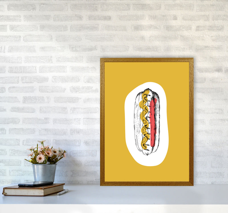 Kitchen Pop Hot Dog Mustard Art Print by Pixy Paper A2 Print Only