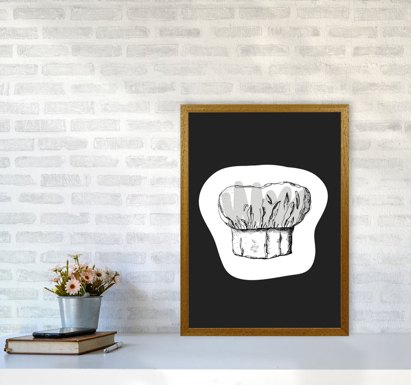 Kitchen Pop Chef's Hat Off Black Art Print by Pixy Paper A2 Print Only