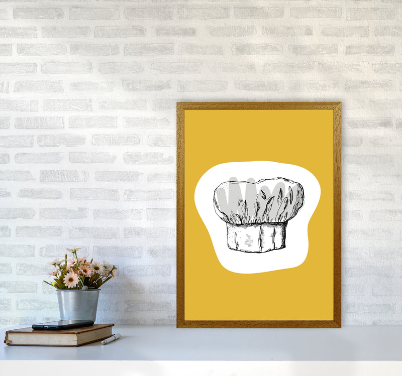 Kitchen Pop Chef's Hat Mustard Art Print by Pixy Paper A2 Print Only