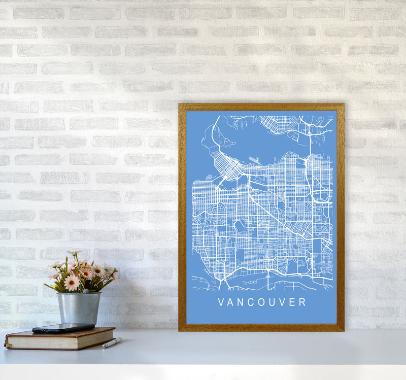 Vancouver Map Blueprint Art Print by Pixy Paper A2 Print Only