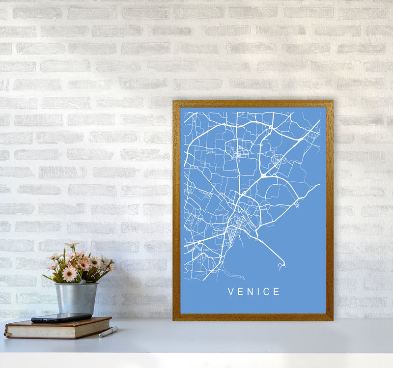 Venice Map Blueprint Art Print by Pixy Paper A2 Print Only
