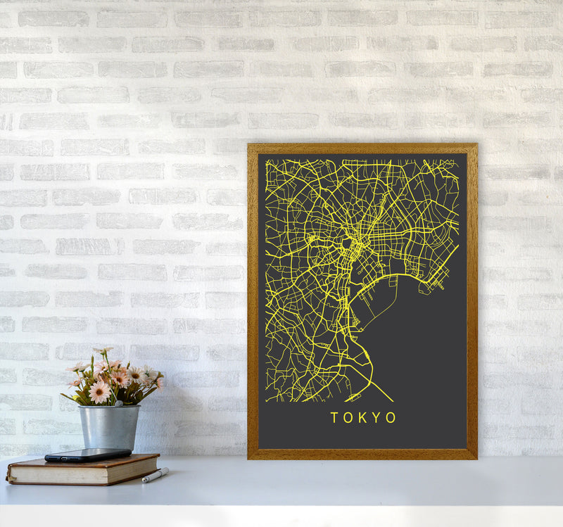 Tokyo Map Neon Art Print by Pixy Paper A2 Print Only