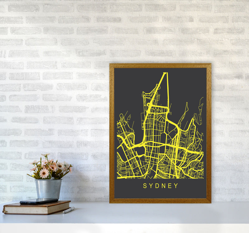 Sydney Map Neon Art Print by Pixy Paper A2 Print Only