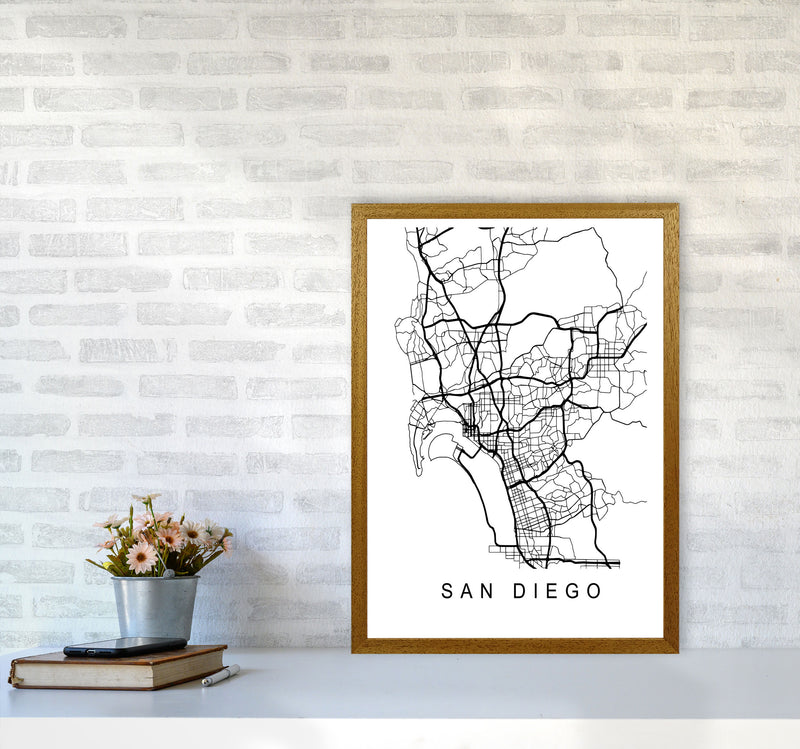 San Diego Map Art Print by Pixy Paper A2 Print Only