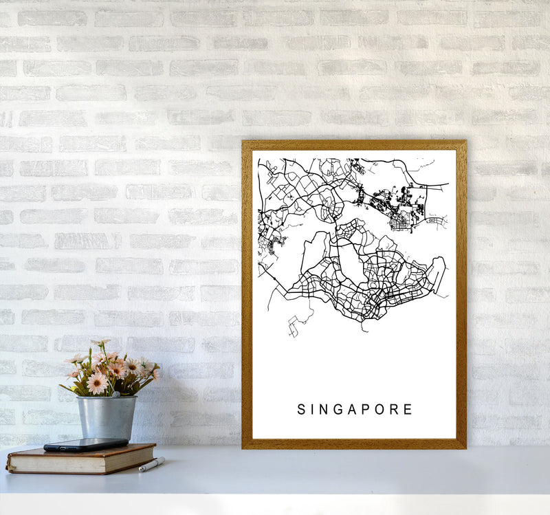 Singapore Map Art Print by Pixy Paper A2 Print Only
