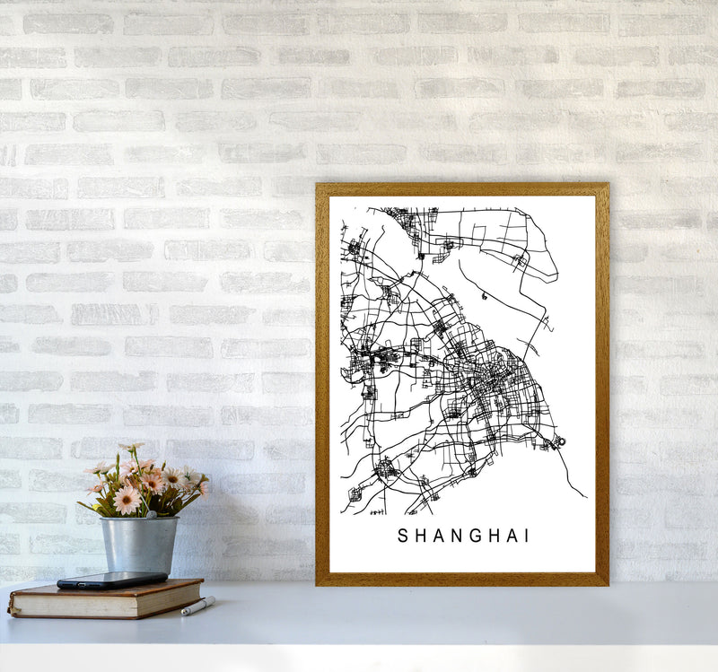Shanghai Map Art Print by Pixy Paper A2 Print Only