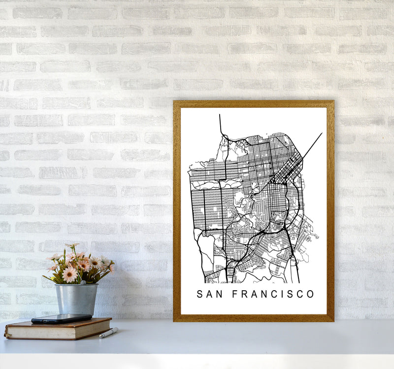 San Francisco Map Art Print by Pixy Paper A2 Print Only