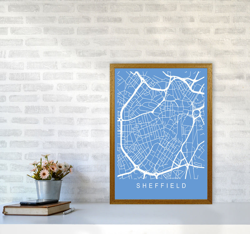 Sheffield Map Blueprint Art Print by Pixy Paper A2 Print Only