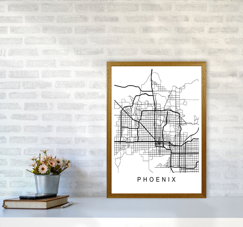 Phoenix Map Art Print by Pixy Paper A2 Print Only