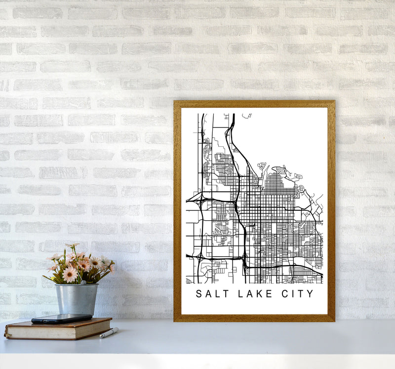 Salt Lake Map Art Print by Pixy Paper A2 Print Only