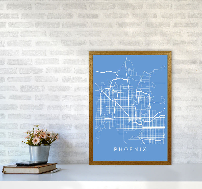Phoenix Map Blueprint Art Print by Pixy Paper A2 Print Only